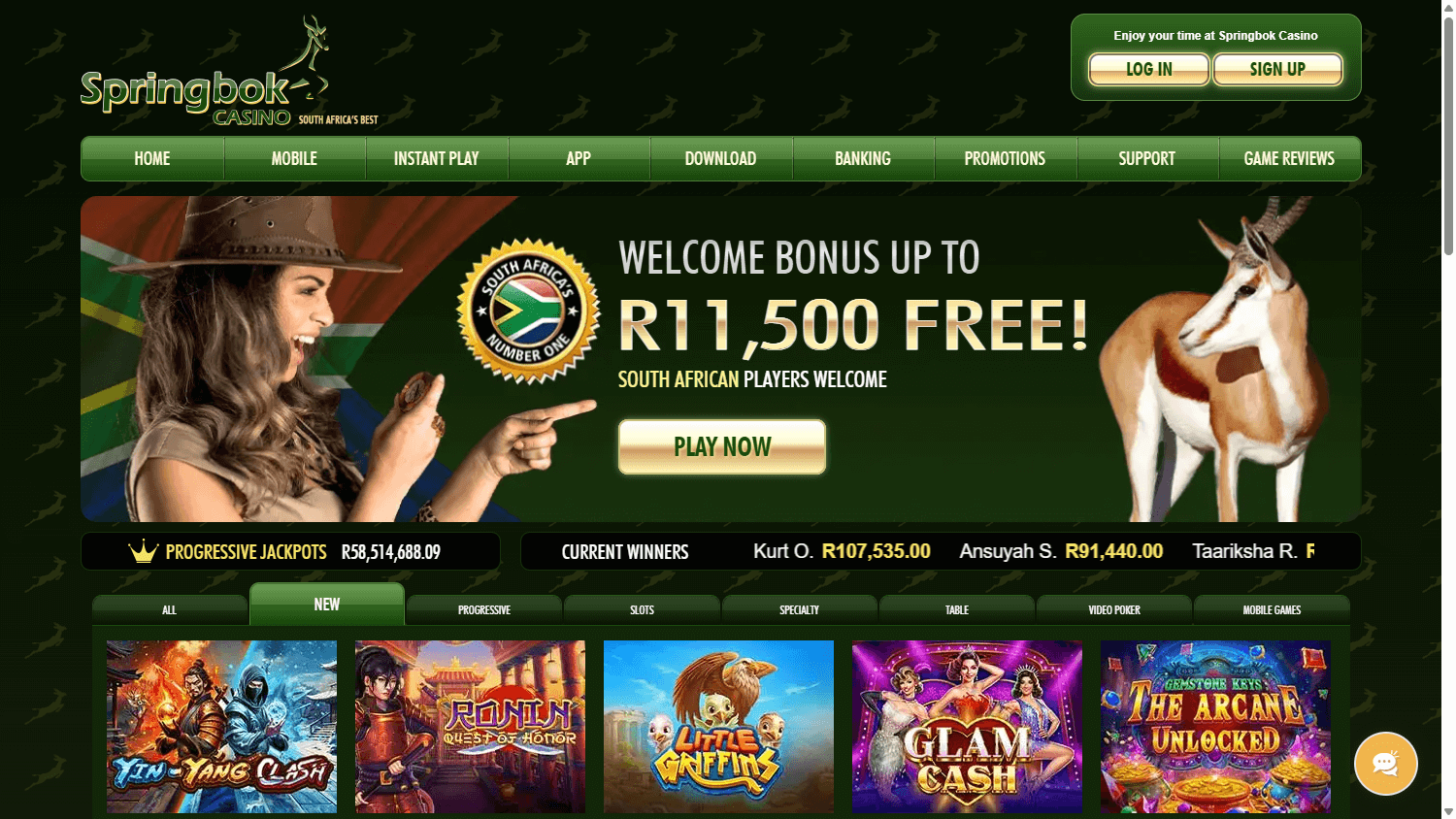 Springbok Casino Desktop screenshot